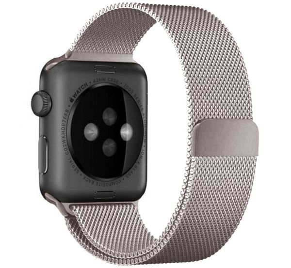 WiWu Milanese band Apple Watch Series 1 t/m 10 / SE / Ultra (2) (44/45/46/49 mm) - Sterrenlicht