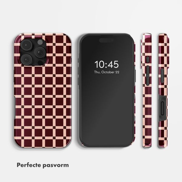 Selencia Vivid Backcover Apple iPhone 16 Pro - Check This Burgundy