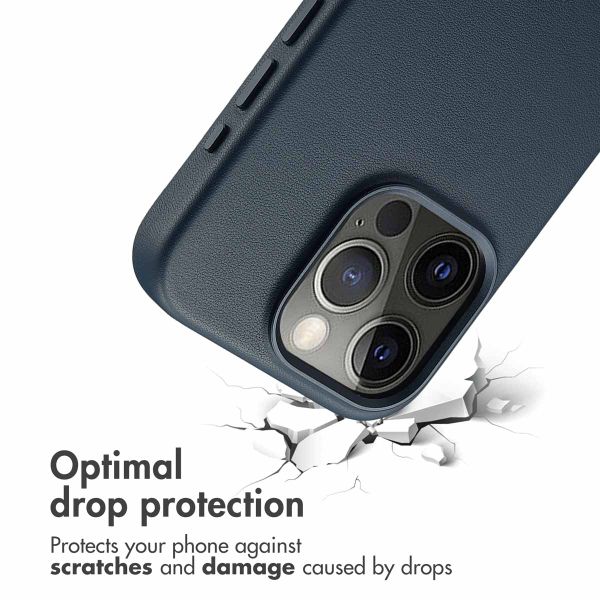 Accezz Leather Back Cover with MagSafe Apple iPhone 15 Pro - Nightfall Blue
