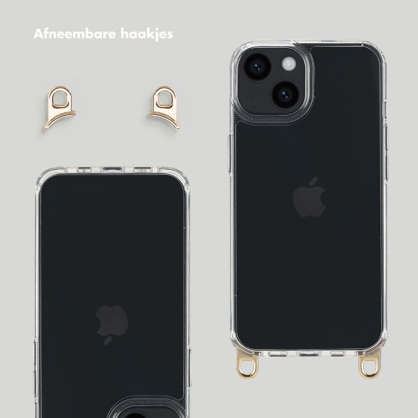 Selencia Backcover met afneembare haakjes iPhone 13 - Transparant