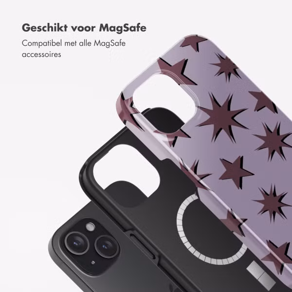 Selencia Vivid Backcover met MagSafe Apple iPhone 15 - Stars Plum Lilac
