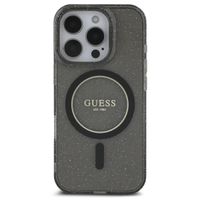 Guess MagSafe IML Glitter Case met beads strap iPhone 16 Pro Max - Black