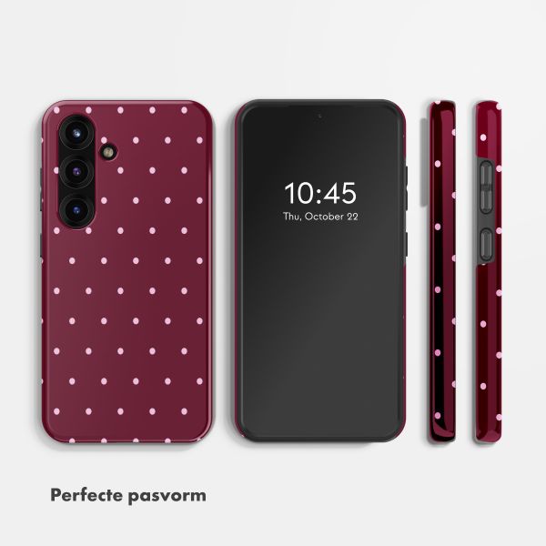 Selencia Vivid Backcover Samsung Galaxy S25 - Happy Dots Burgundy
