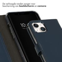 Selencia Echt Leren Bookcase Apple iPhone 15 - Blauw