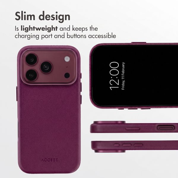 Accezz Leather Case with MagSafe Apple iPhone 18 Pro / 17 Pro - Heath Purple