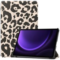 imoshion Design Trifold Bookcase Samsung Galaxy Tab S9 11.0 inch / Tab S10 FE / S9 FE 10.9 inch - Leopard