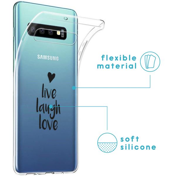 imoshion Design hoesje Samsung Galaxy S10 - Live Laugh Love - Zwart