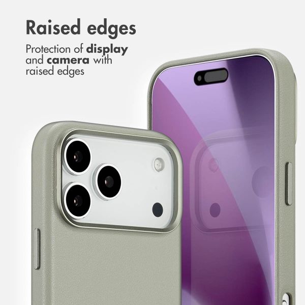 Accezz Leather Back Cover with MagSafe Apple iPhone 17 Pro Max - Light Grey