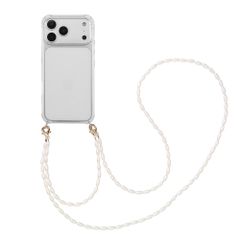 imoshion Backcover met koord + armband - Parels Apple iPhone 17 Pro Max - Transparant