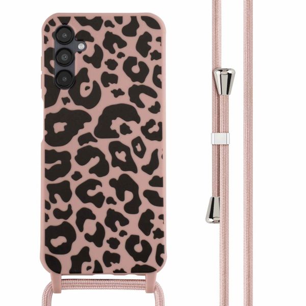 imoshion Siliconen design hoesje met koord Samsung Galaxy A14 (5G/4G) - Animal Pink