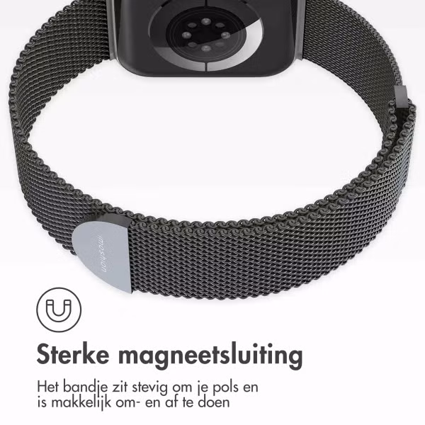 imoshion Milanees magnetisch bandje Apple Watch Series 1 - 11 / SE / Ultra (44/45/46/49 mm) - Maat S - Space Grey
