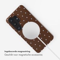 Selencia Vivid Backcover met MagSafe Samsung Galaxy S26 Ultra - Happy Dots Chocolate