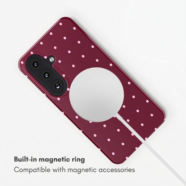 Selencia Vivid Back Cover with MagSafe Samsung Galaxy S26 - Happy Dots Burgundy