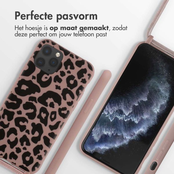 imoshion Siliconen design hoesje met koord iPhone 11 Pro - Animal Pink