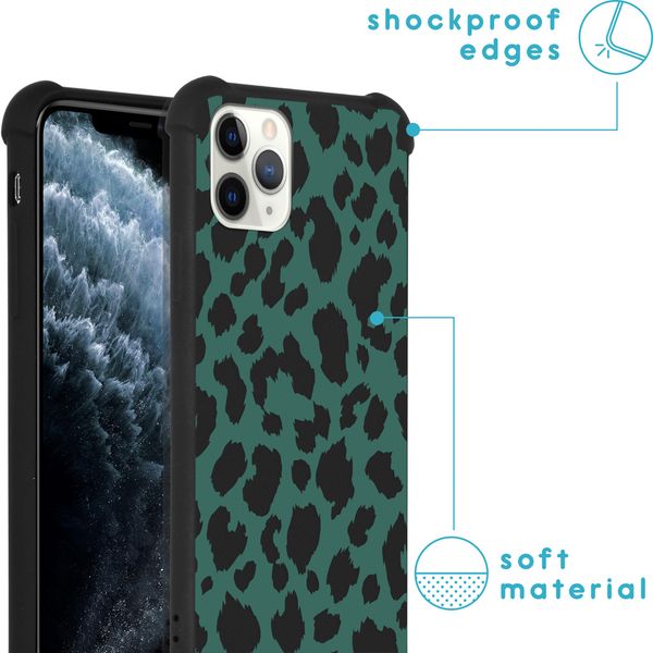 imoshion Design hoesje met koord iPhone 11 Pro - Luipaard - Groen / Zwart