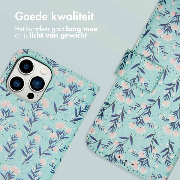 imoshion Design Bookcase Apple iPhone 12 (Pro) - Blue Flowers