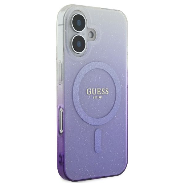 Guess MagSafe IML Glitter Gradient Case Apple iPhone 16 - Purple