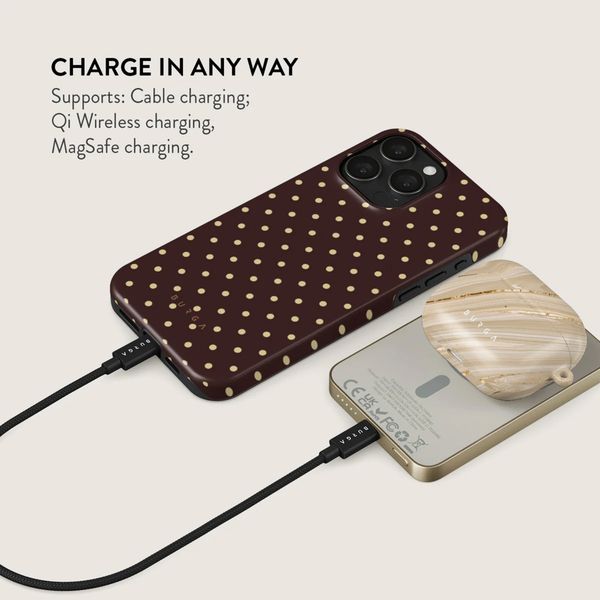 Burga Magnetic Powerbank 5,000 mAh - MagSafe and Qi2 - Sorry Busy / Gold