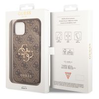 Guess 4G Metal Logo Backcover iPhone 14 - Bruin