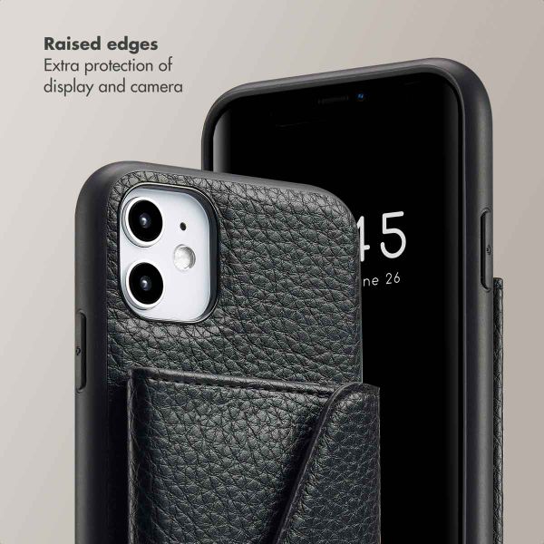 Selencia Sera Phone Case with Cord and Envelope Card Holder Apple iPhone 11 - Black