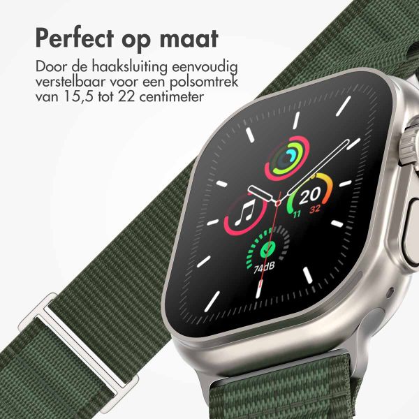 imoshion Nylon Alpine bandje Apple Watch Series 1 t/m 9 / SE (38/40/41 mm) | Series 10 (42 mm) - Groen