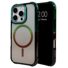 Selencia Gradient Backcover met MagSafe Apple iPhone 16 Pro - Groen / Bruin