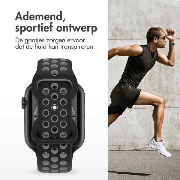 imoshion Sport⁺ bandje Apple Watch Series 1 t/m 10 / SE / Ultra (2) (44/45/46/49 mm) - Maat M/L - Black & Anthracite