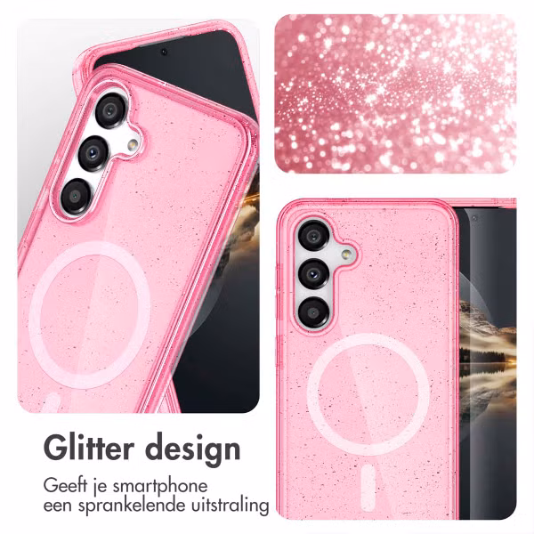 imoshion Sparkle Backcover met MagSafe Samsung Galaxy S24 - Glitter Roze