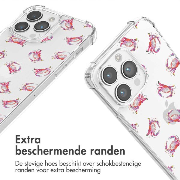 imoshion Design hoesje met koord iPhone 14 Pro - Crab Watercolor