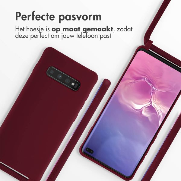 imoshion Siliconen hoesje met koord Samsung Galaxy S10 Plus - Donkerrood