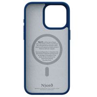 Njorð Collections Suède Comfort+ Case MagSafe iPhone 15 Pro Max - Blue