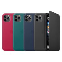 Apple 4 Pack Leather Folio Bookcase Apple iPhone 11 Pro Max - Red Raspberry + Peacock + Deep Sea Blue + Black