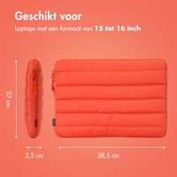 imoshion Puffer Laptop hoes 15-16 inch - Laptopsleeve - Apricot Crush Orange