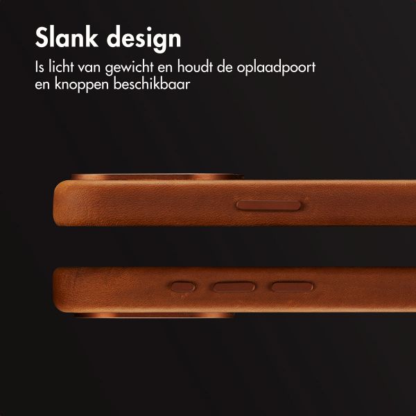 Accezz Vintage Leather Magsafe Backcover Apple iPhone 15 Pro Max - Tabacco Cognac