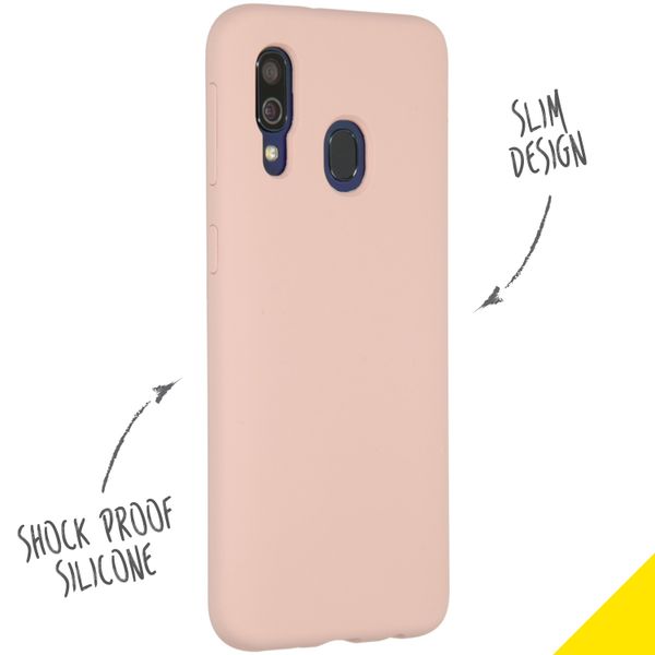 Accezz Liquid Silicone Backcover Samsung Galaxy A40 - Roze