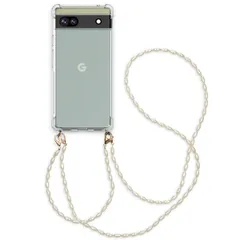 imoshion Backcover met koord + armband - Parels Google Pixel 6a - Transparent