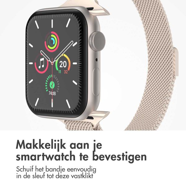 imoshion Slim Milanees bandje Apple Watch Series 1 t/m 9 / SE (38/40/41 mm) | Series 10 / 11 (42 mm) - Starlight
