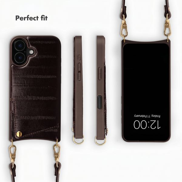 Selencia Nova Real Leather Back Cover with Card Holder Apple iPhone 17 - Dark Chocolate