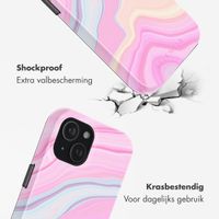 Selencia Vivid Backcover met MagSafe Apple iPhone 15 - Pastel Lipstick Marble