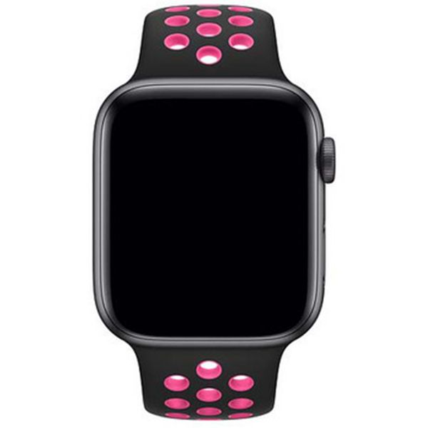 Apple Nike Sport Band Apple Watch Series 1 t/m 11 / SE / Ultra (44/45/46/49 mm) - Black / Pink Blast