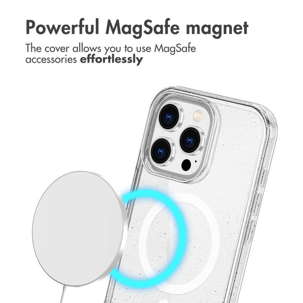imoshion Sparkle Backcover met MagSafe Apple iPhone 16 Pro - Glitter Transparant