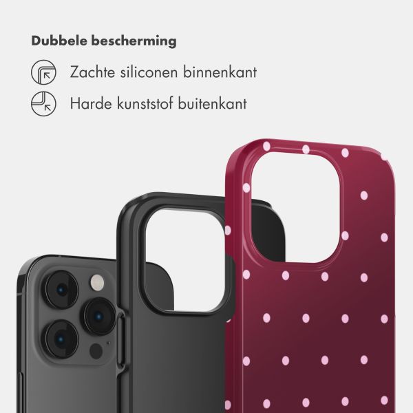 Selencia Vivid Backcover Apple iPhone 14 Pro - Happy Dots Burgundy