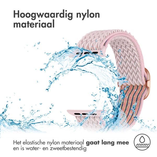 imoshion Elastisch nylonbandje Apple Watch Series 1 t/m 11 / SE / Ultra (44/45/46/49 mm) - Roze