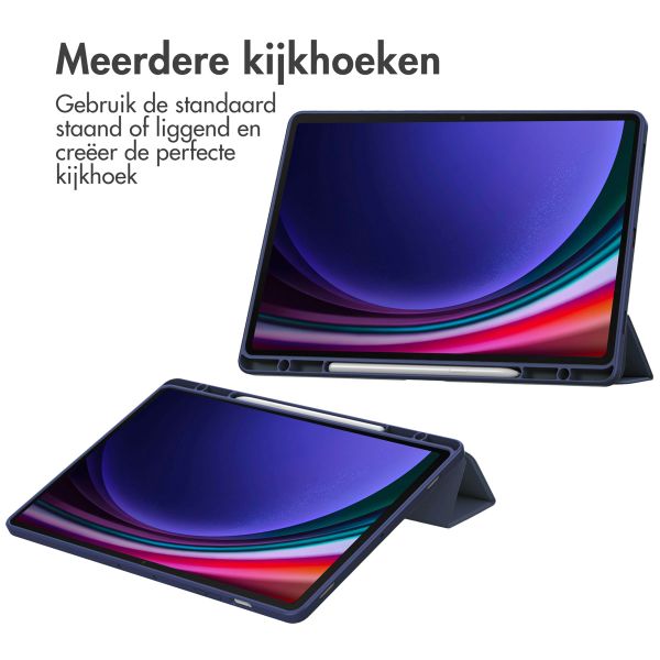 imoshion Trifold Hardcase Bookcase Samsung Galaxy Tab S10 Plus / Tab S9 Plus / Tab S9 Plus FE 12.4 inch - Donkerblauw