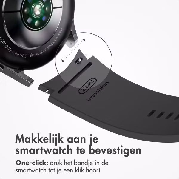 imoshion Siliconen bandje Samsung Galaxy Watch 4 / 5 / 6 / 7 (20 mm) - Zwart