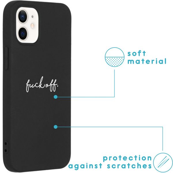 imoshion Design hoesje iPhone 12 Mini - Fuck Off - Zwart