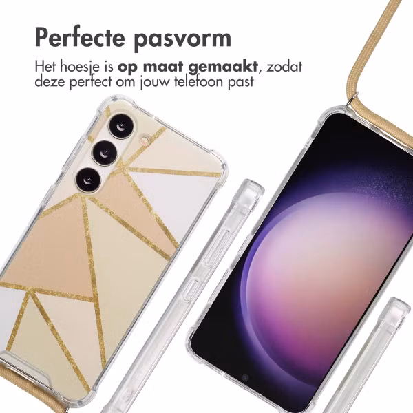 imoshion Design hoesje met koord Samsung Galaxy S23 - Beige Graphic