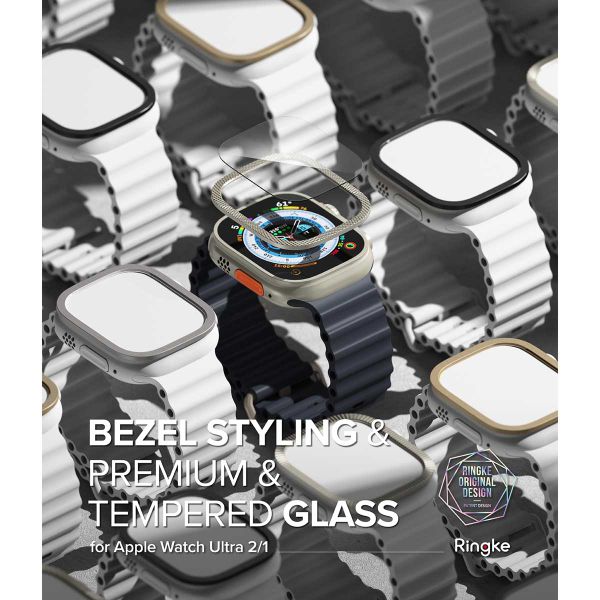 Ringke Bezel Styling + Screenprotector Apple Watch Ultra (2) - 49 mm - Fluted Titanium