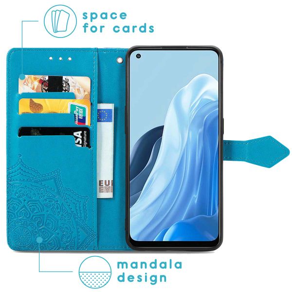 imoshion Mandala Bookcase Oppo Find X5 Lite 5G - Turquoise