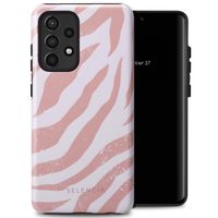 Selencia Vivid Tough Backcover Samsung Galaxy A52(s) (5G/4G) - Colorful Zebra Old Pink